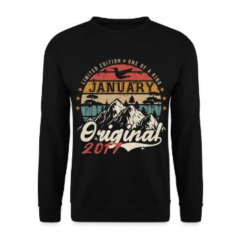 Janvier 2017 Cadeau Anniversaire - Janvier 2017 - Sweat-shirt Unisexe - noir - Devant - Alina (178cm) & Michal (187cm)