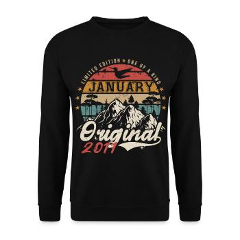 January 2011 Anniversary Gift - January 2011 - Unisex Sweatshirt - black - Front - Alina (178cm) & Michal (187cm)