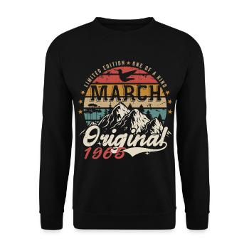 Awesome Since March 1965 | Birthday March 1965 - Unisex Sweatshirt - black - Front - Alina (178cm) & Michal (187cm)