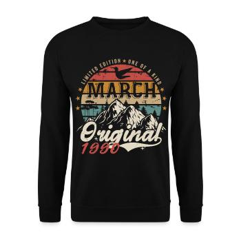 Génial Depuis Mars 1990 | Anniversaire Mars 1990 - Sweat-shirt Unisexe - noir - Devant - Alina (178cm) & Michal (187cm)