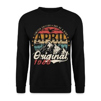 Avril 1985 | Anniversaire avril 1985 April 1985 - Sweat-shirt Unisexe - noir - Devant - Alina (178cm) & Michal (187cm)