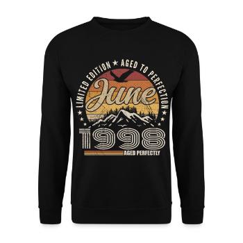 June 1998 27th Anniversary Gift June 1998 Retro - Unisex Sweatshirt - black - Front - Alina (178cm) & Michal (187cm)