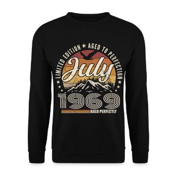 July 1969 56th Anniversary Gift July 1969 - Unisex Sweatshirt - black - Front - Alina (178cm) & Michal (187cm)