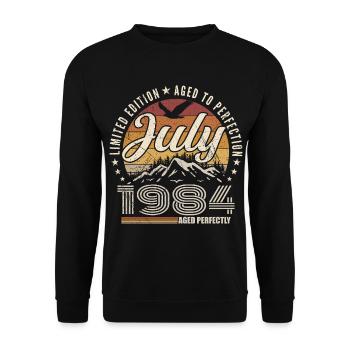 Juli 1984 Geschenk zum 41. Jahrestag Juli 1984 - Unisex Pullover - Schwarz - Vorne - Alina (178cm) & Michal (187cm)