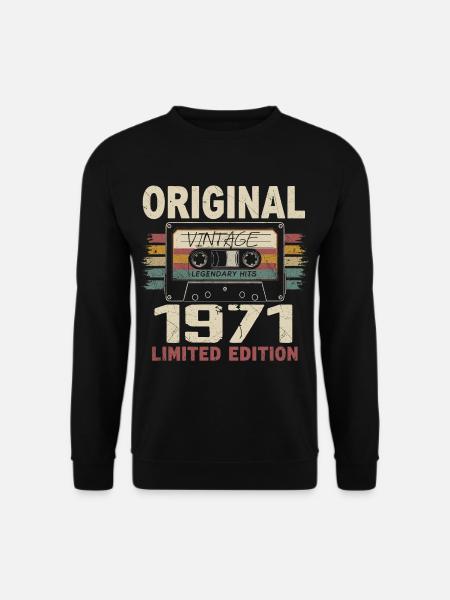 1971 Geburtstagsgeschenk 1971 Jahrgang 1971 Retro - Unisex Pullover - Schwarz