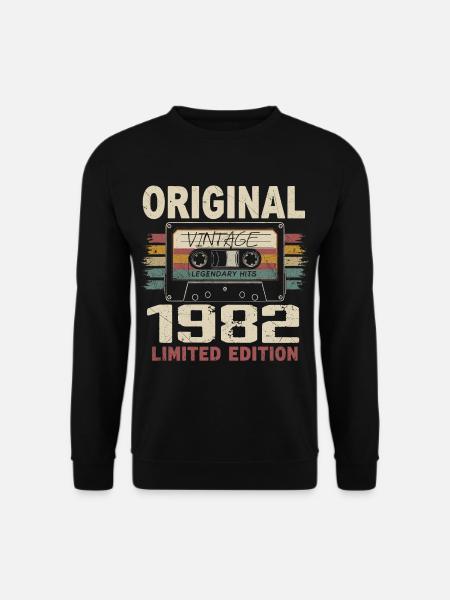 1982 Geburtstagsgeschenk 1982 Jahrgang 1982 Retro - Unisex Pullover - Schwarz