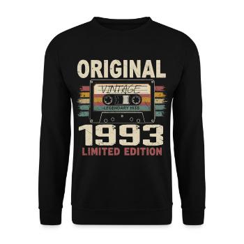 1993 cadeau anniversaire 1993 vintage 1993 rétro - Sweat-shirt Unisexe - noir - Devant - Alina (178cm) & Michal (187cm)