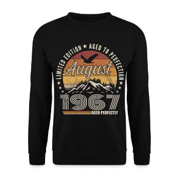 August 1967 Retro Anniversary August 1967 August 1967 - Unisex Sweatshirt - black - Front - Alina (178cm) & Michal (187cm)
