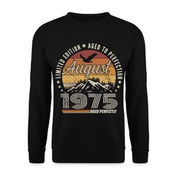 August 1975 Retro Anniversary August 1975 August 1975 - Unisex Sweatshirt - black - Front - Alina (178cm) & Michal (187cm)