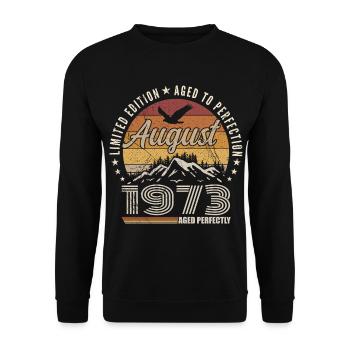 August 1973 Retro Anniversary August 1973 August 1973 - Unisex Sweatshirt - black - Front - Alina (178cm) & Michal (187cm)