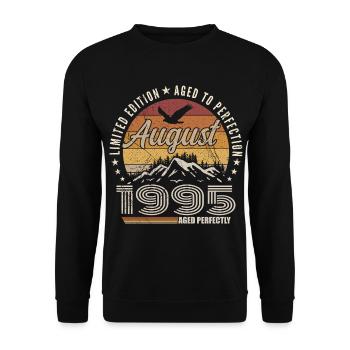 August 1995 Retro Anniversary August 1995 August 1995 - Unisex Sweatshirt - black - Front - Alina (178cm) & Michal (187cm)