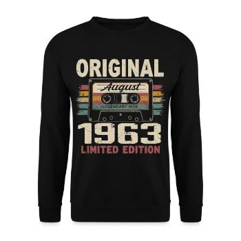 August 1963 August 1963 Gift August 1963 August 1963 - Unisex Sweatshirt - black - Front - Alina (178cm) & Michal (187cm)
