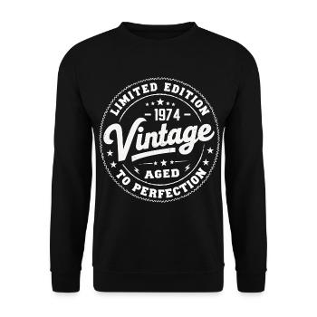 Legend since 1974 Awesome since 1974 Retro 1974 - Unisex Sweatshirt - black - Front - Alina (178cm) & Michal (187cm)