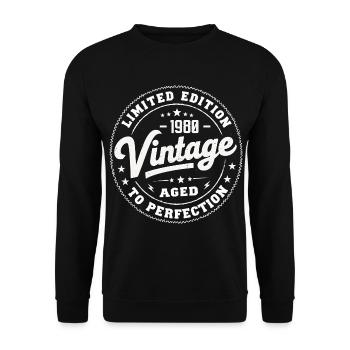 Légende depuis 1980 Génial depuis 1980 Retro 1980 - Sweat-shirt Unisexe - noir - Devant - Alina (178cm) & Michal (187cm)