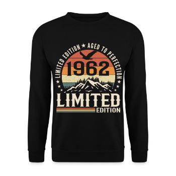 Cadeau Anniversaire 1962 - Vintage 1962 Rétro 1962 - Sweat-shirt Unisexe - noir - Devant - Alina (178cm) & Michal (187cm)