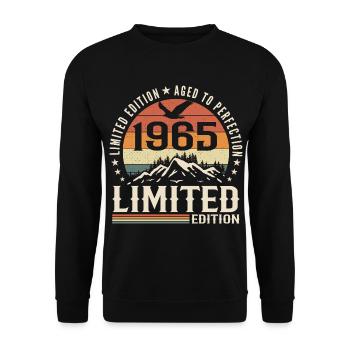 Cadeau Anniversaire 1965 - Vintage 1965 Rétro 1965 - Sweat-shirt Unisexe - noir - Devant - Alina (178cm) & Michal (187cm)