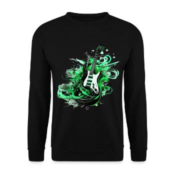 E-Gitarre Gitarre Gitarrist Musik Instrument Rock - Unisex Pullover - Schwarz - Vorne - Alina (178cm) & Michal (187cm)