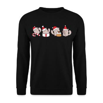 cat in christmas - Unisex Sweatshirt - black - Front - Alina (178cm) & Michal (187cm)