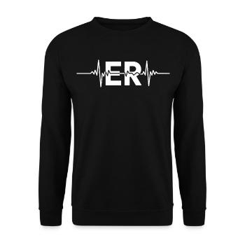 ER Heartbeat Logo - Sweat-shirt Unisexe - noir - Devant - Alina (178cm) & Michal (187cm)