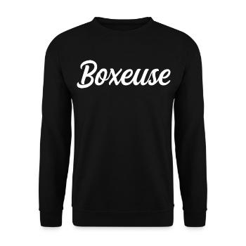 Boxeuse Pro Sportive Gant Ring Combat Entraînement - Sweat-shirt Unisexe - noir - Devant - Alina (178cm) & Michal (187cm)