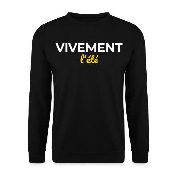 Vivement l'Été — Nostalgie Soleil - Sweat-shirt Unisexe - noir - Devant - Alina (178cm) & Michal (187cm)