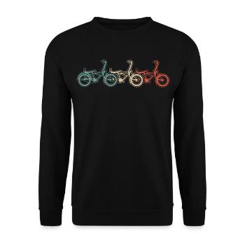 BMX Bike Graphic in Retro Style - Unisex Sweatshirt - black - Front - Alina (178cm) & Michal (187cm)