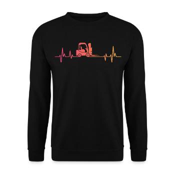 Sunset Heartbeat Forklift - Unisex Sweatshirt - black - Front - Alina (178cm) & Michal (187cm)