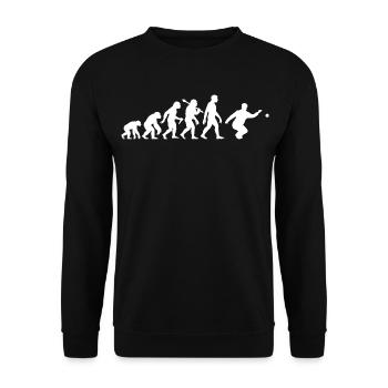 Bocce and Petanque Player Evolution Graphic - Unisex Sweatshirt - black - Front - Alina (178cm) & Michal (187cm)