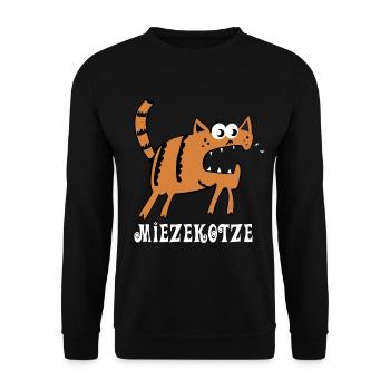 Miezekotze - Miezekatze Lustige Katze - Unisex Pullover - Schwarz - Vorne - Alina (178cm) & Michal (187cm)