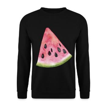 Pastèque Melon - Sweat-shirt Unisexe - noir - Devant - Alina (178cm) & Michal (187cm)