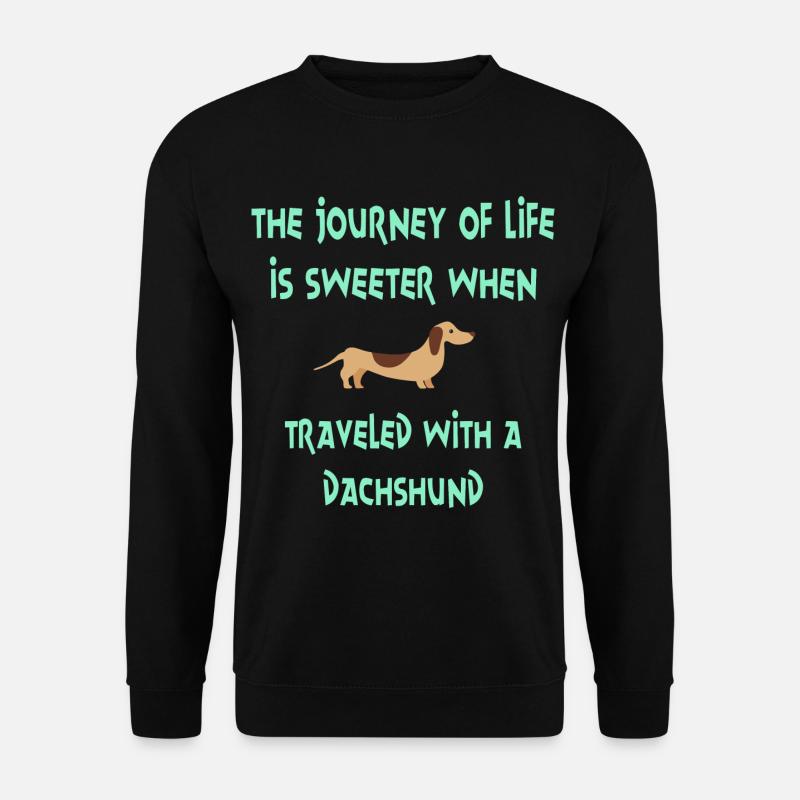 Hund Dackel Dachshund Teckel Geschenk Shirt - Unisex Pullover - Schwarz