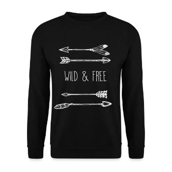 Arrows wanderlust - Unisex Sweatshirt - black - Front - Alina (178cm) & Michal (187cm)