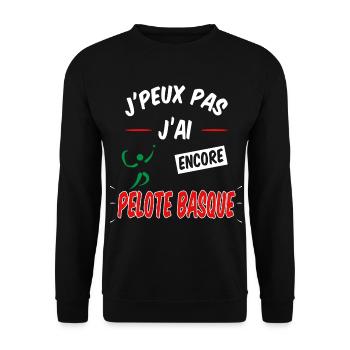 J'peux pas j'ai pelote basque - Sweat-shirt Unisexe - noir - Devant - Alina (178cm) & Michal (187cm)