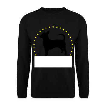 Chihuahua Hund individuell Anpassbar Geschenk - Unisex Pullover - Schwarz - Vorne - Alina (178cm) & Michal (187cm)