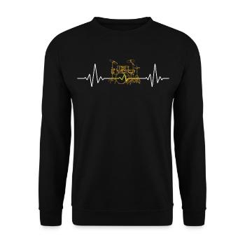 Heartbeat Drums - Heartbeat Drums Gift - Unisex Sweatshirt - black - Front - Alina (178cm) & Michal (187cm)