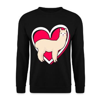 Valentin Lama Alpaga Love Girls Enfants - Sweat-shirt Unisexe - noir - Devant - Alina (178cm) & Michal (187cm)