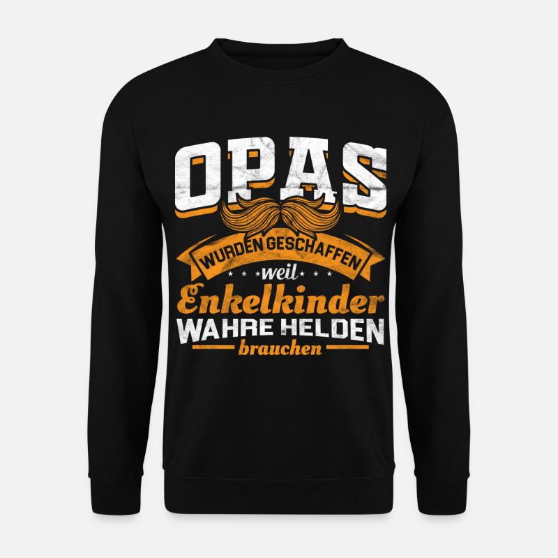 Opa wahre Helden - lustige Sprüche Geschenkidee - Unisex Pullover - Schwarz
