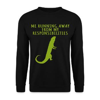 bartagame agame ich laufe vor meiner verantwortung - Unisex Pullover - Schwarz - Vorne - Alina (178cm) & Michal (187cm)