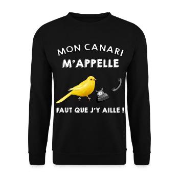 mon canari m appelle - Sweat-shirt Unisexe - noir - Devant - Alina (178cm) & Michal (187cm)