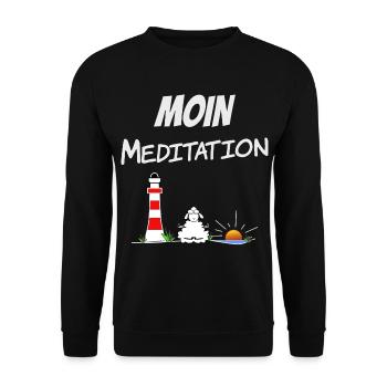 Moin Meditation - Unisex Pullover - Schwarz - Vorne - Alina (178cm) & Michal (187cm)
