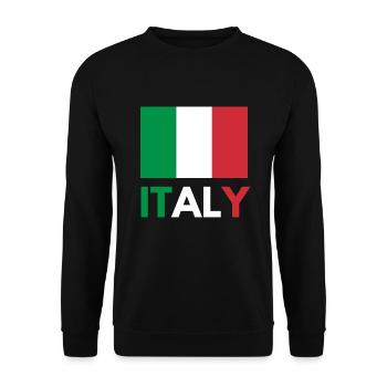 italy,football. - Sweat-shirt Unisexe - noir - Devant - Alina (178cm) & Michal (187cm)