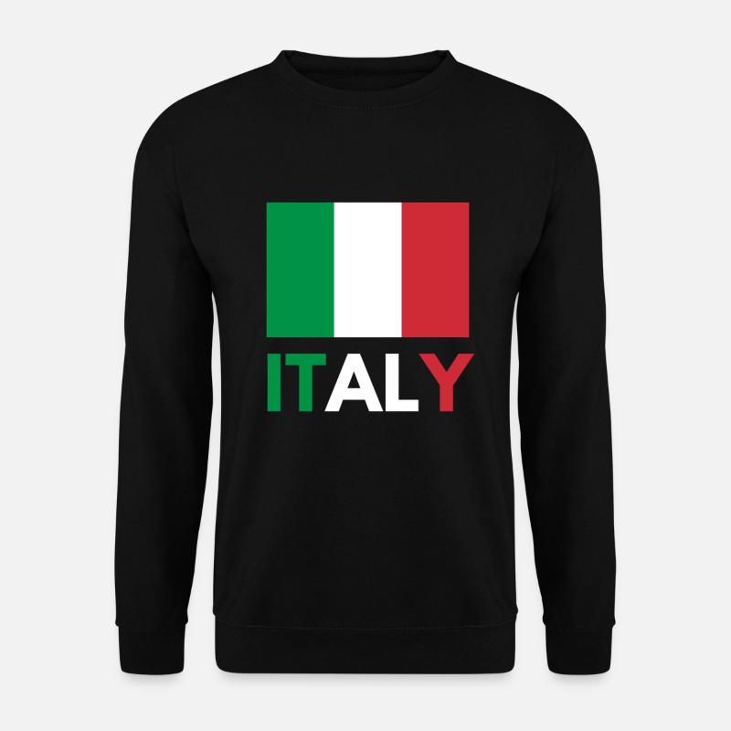 Italy, Fußball. - Unisex Pullover - Schwarz