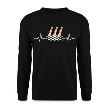 Synchro Swim Swimmer Synchronized Swimming - Unisex Sweatshirt - black - Front - Alina (178cm) & Michal (187cm)