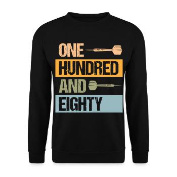Dart Dartscheibe Dartpfeil - Unisex Pullover - Schwarz - Vorne - Alina (178cm) & Michal (187cm)