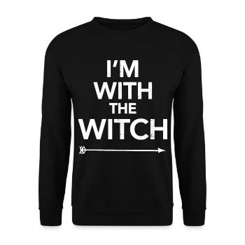 At With The Witch - Unisex Sweatshirt - black - Front - Alina (178cm) & Michal (187cm)