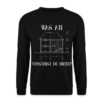 Zimmermann Was an verstehst du Nicht? - Unisex Pullover - Schwarz - Vorne - Alina (178cm) & Michal (187cm)