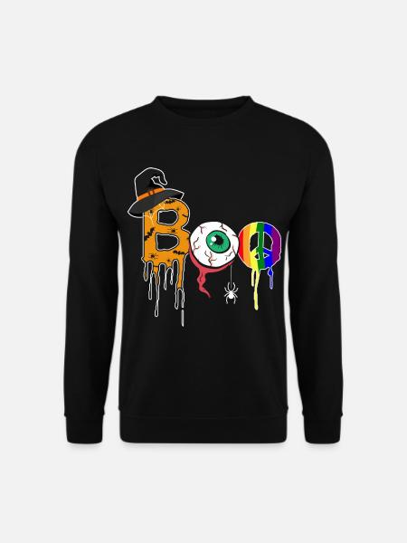 Halloween Boo Hexe Zombie Gay Pride LGBT - Unisex Pullover - Schwarz