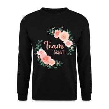 Team Braut Junggesellinnenabschied Poltern - Unisex Pullover - Schwarz - Vorne - Alina (178cm) & Michal (187cm)
