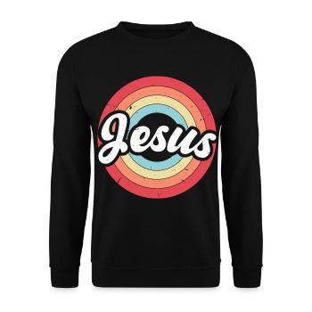 Jesus Vintage - Unisex Sweatshirt - black - Front - Alina (178cm) & Michal (187cm)