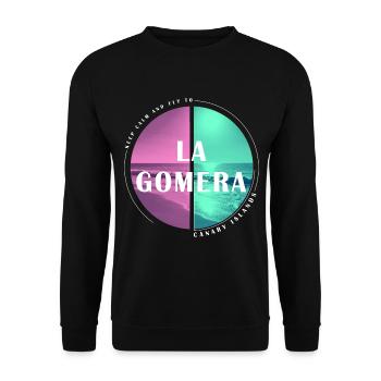 La Gomera Summer Sun Beach Sea Palms Holiday - Unisex Sweatshirt - black - Front - Alina (178cm) & Michal (187cm)